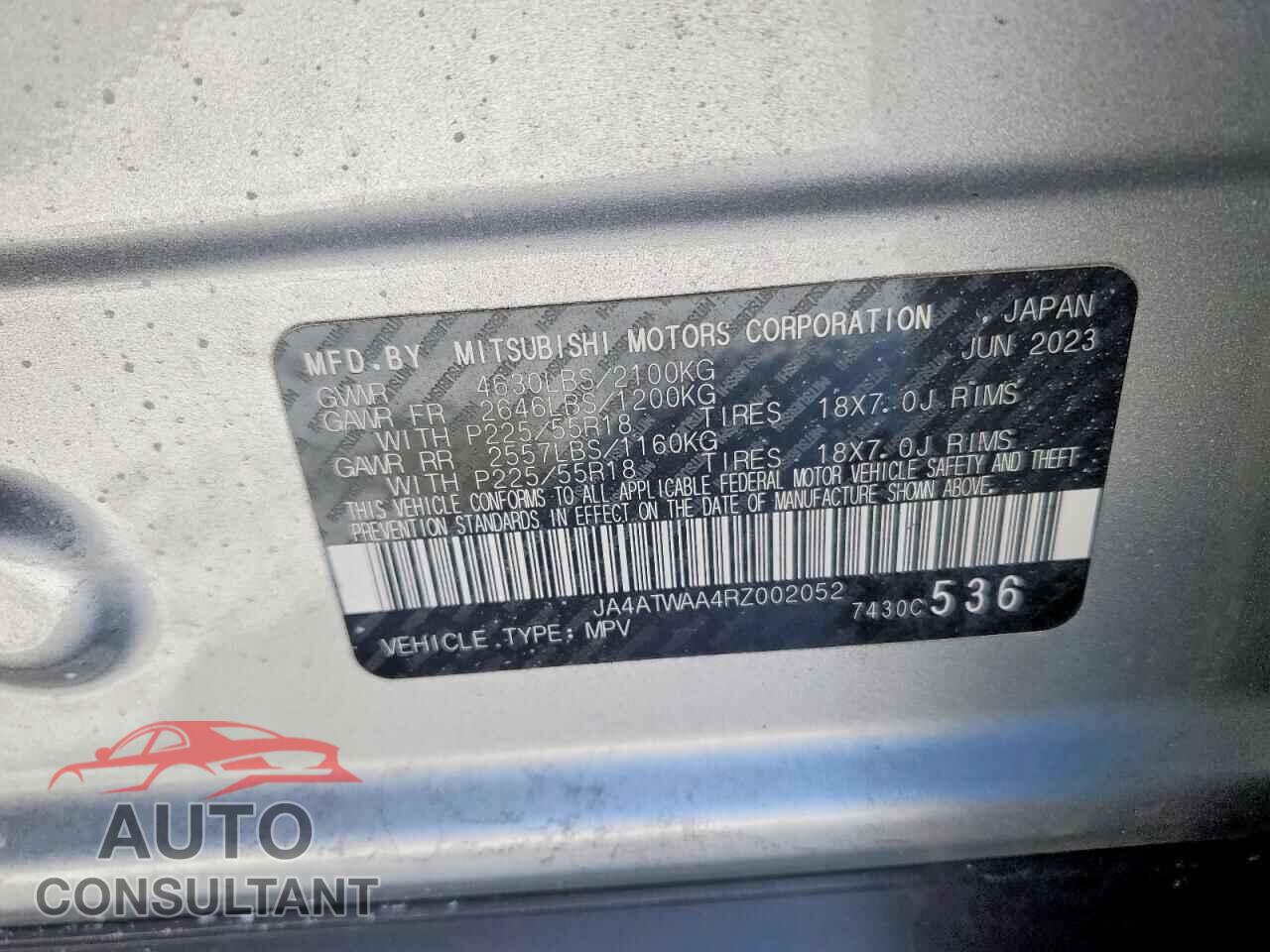 MITSUBISHI ECLIPSE 2024 - JA4ATWAA4RZ002052