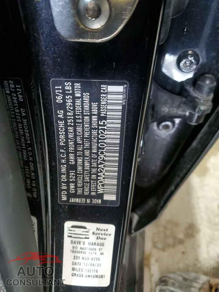 PORSCHE PANAMERA 2012 - WP0AA2A79CL010215