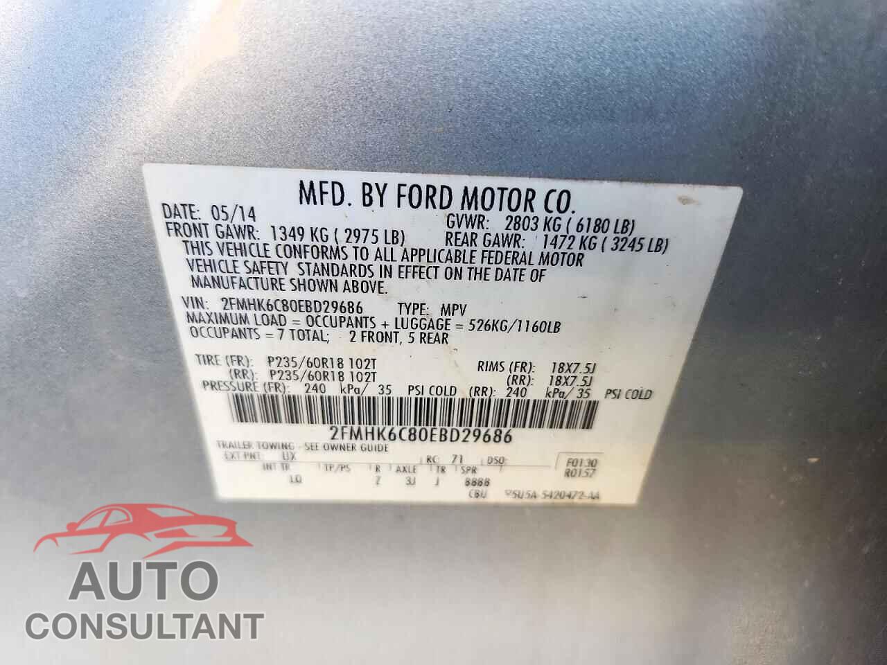 FORD FLEX 2014 - 2FMHK6C80EBD29686