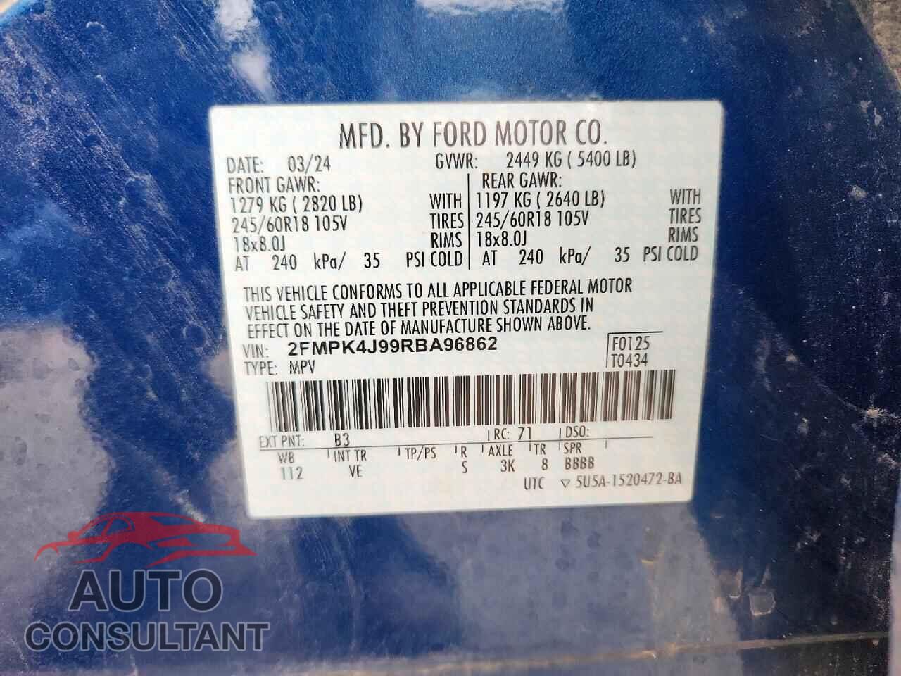 FORD EDGE 2024 - 2FMPK4J99RBA96862