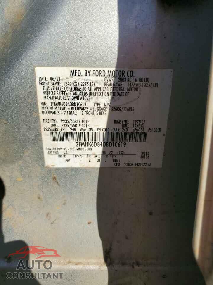 FORD FLEX 2013 - 2FMHK6D84DBD10619
