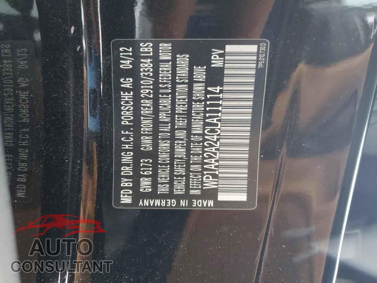 PORSCHE CAYENNE 2012 - WP1AA2A24CLA11114