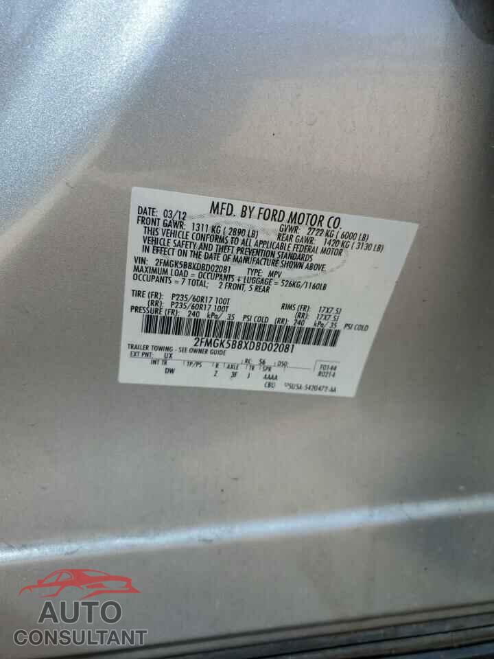 FORD FLEX 2013 - 2FMGK5B8XDBD02081