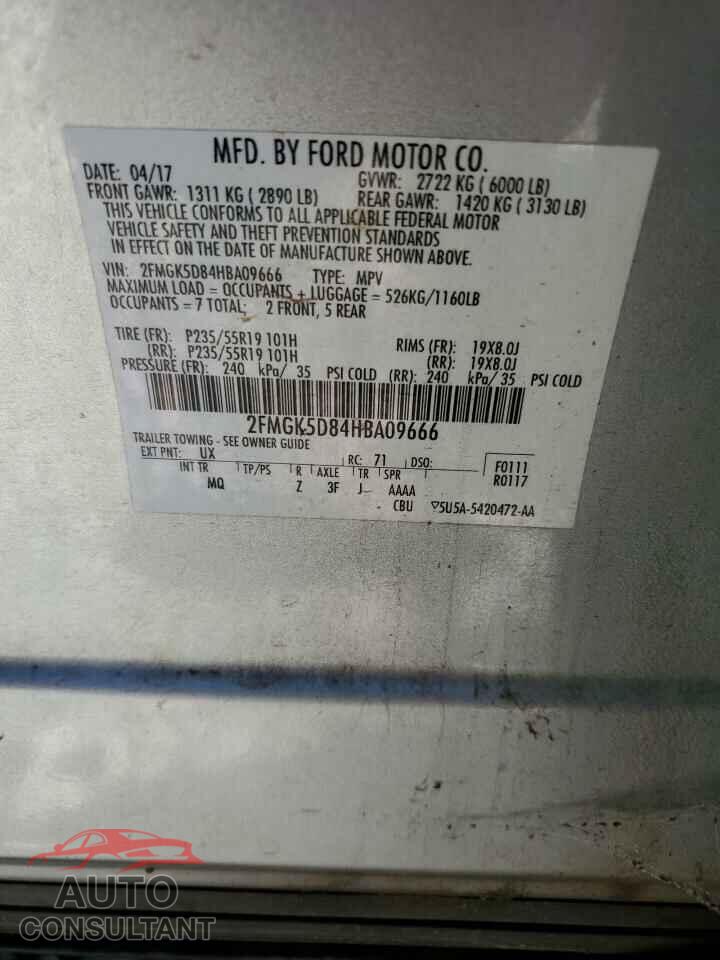 FORD FLEX 2017 - 2FMGK5D84HBA09666
