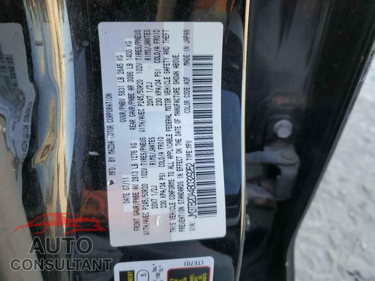 MAZDA CX-9 2011 - JM3TB2DA4B0329252