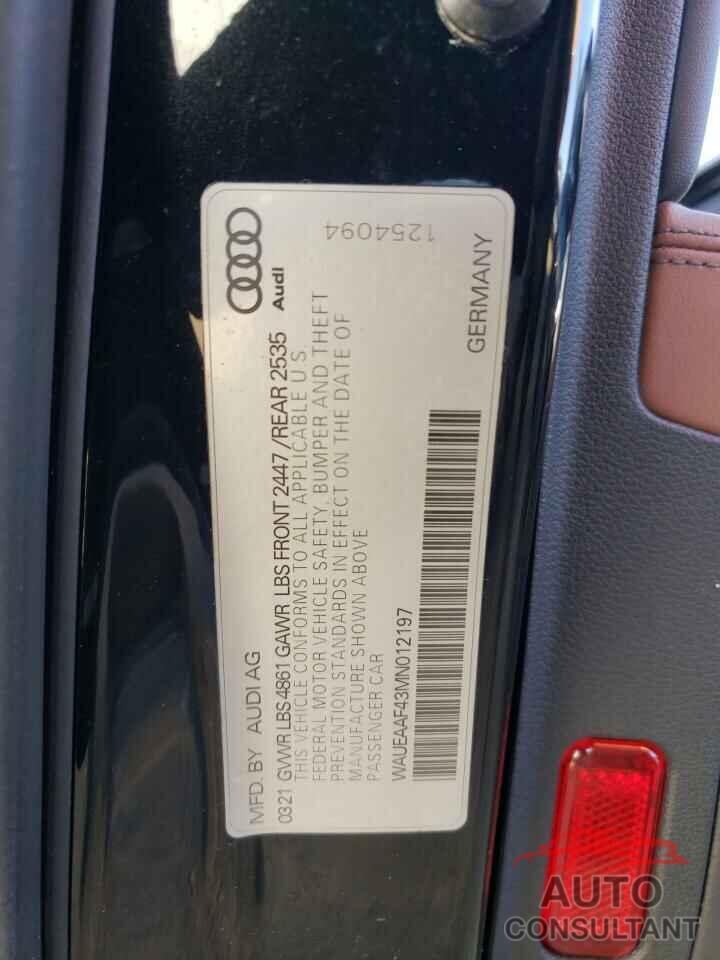 AUDI A4 2021 - WAUEAAF43MN012197