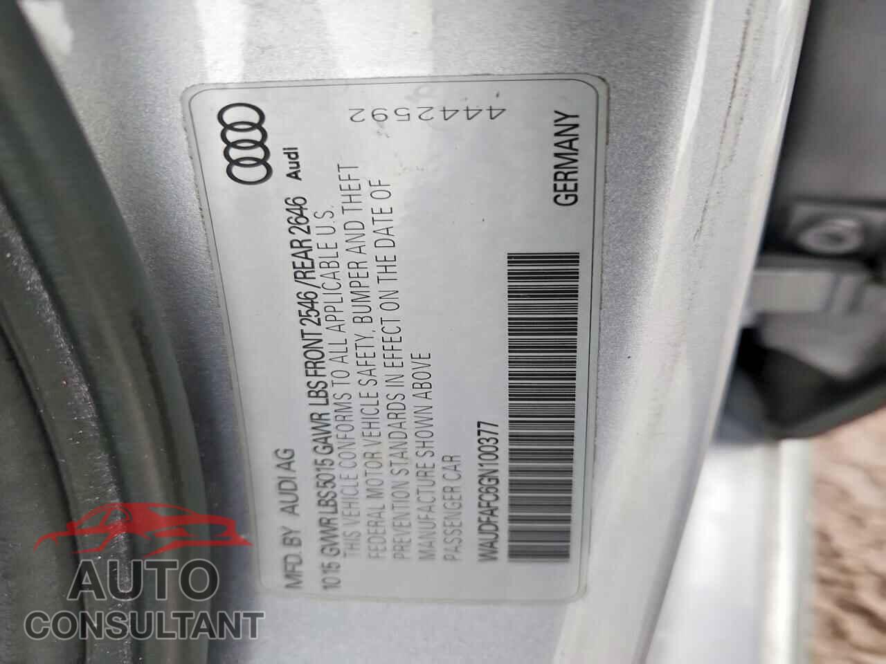 AUDI A6 2016 - WAUDFAFC6GN100377