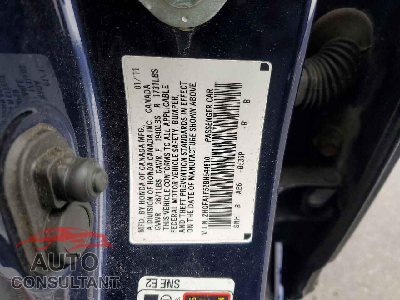 HONDA CIVIC 2011 - 2HGFA1F52BH544810