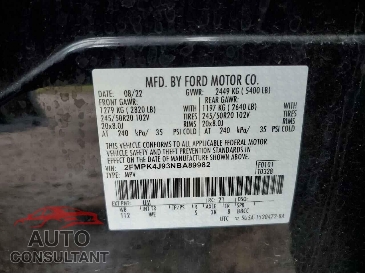 FORD EDGE 2022 - 2FMPK4J93NBA89982