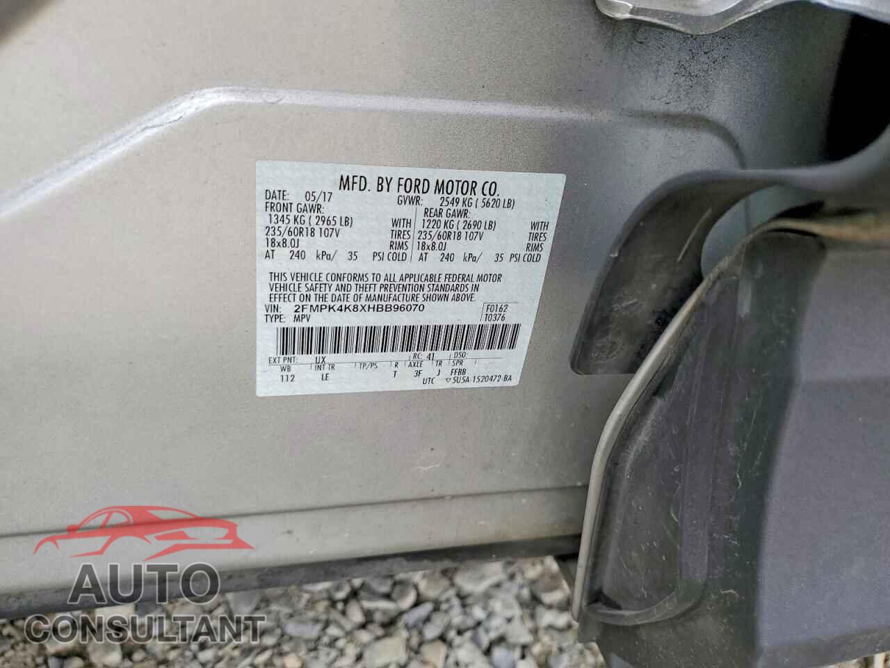 FORD EDGE 2017 - 2FMPK4K8XHBB96070
