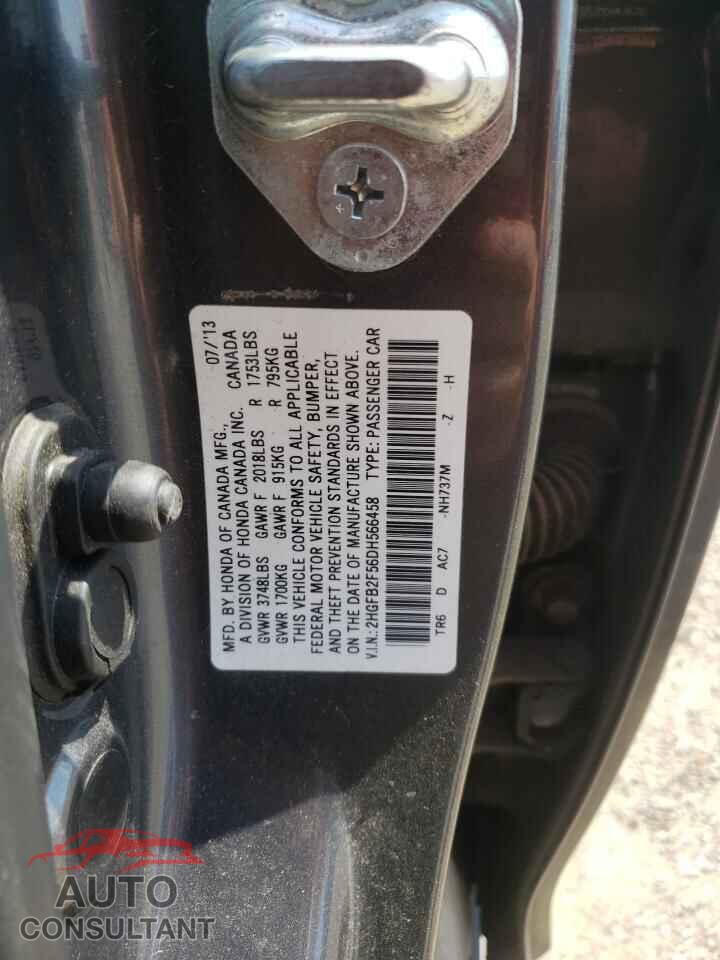 HONDA CIVIC 2013 - 2HGFB2F56DH566458
