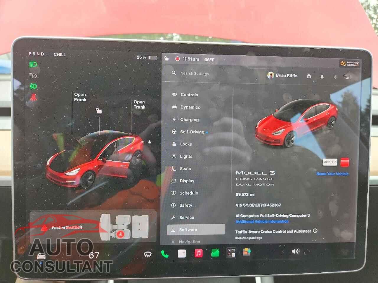 TESLA MODEL 3 2019 - 5YJ3E1EB7KF452367