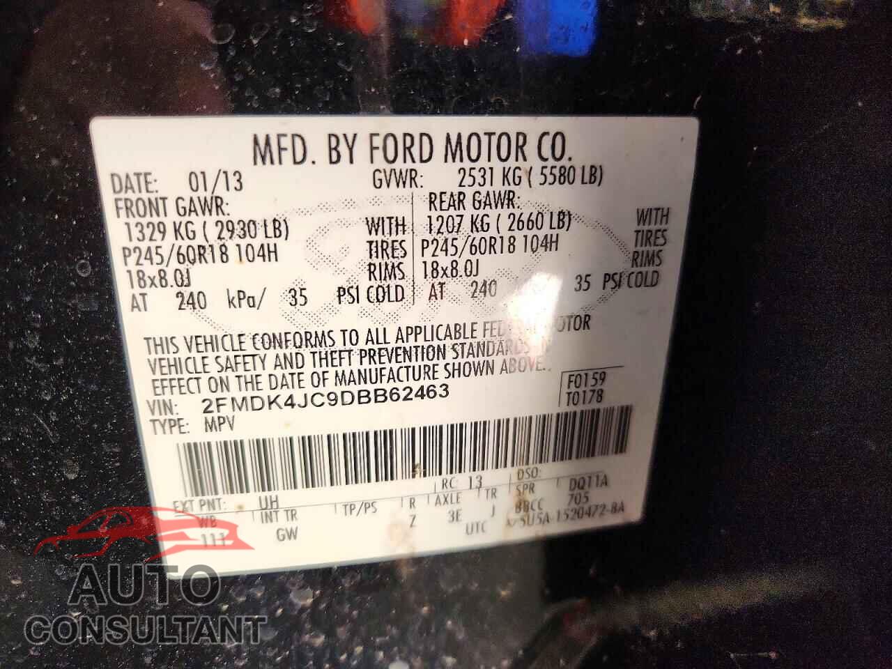 FORD EDGE 2013 - 2FMDK4JC9DBB62463