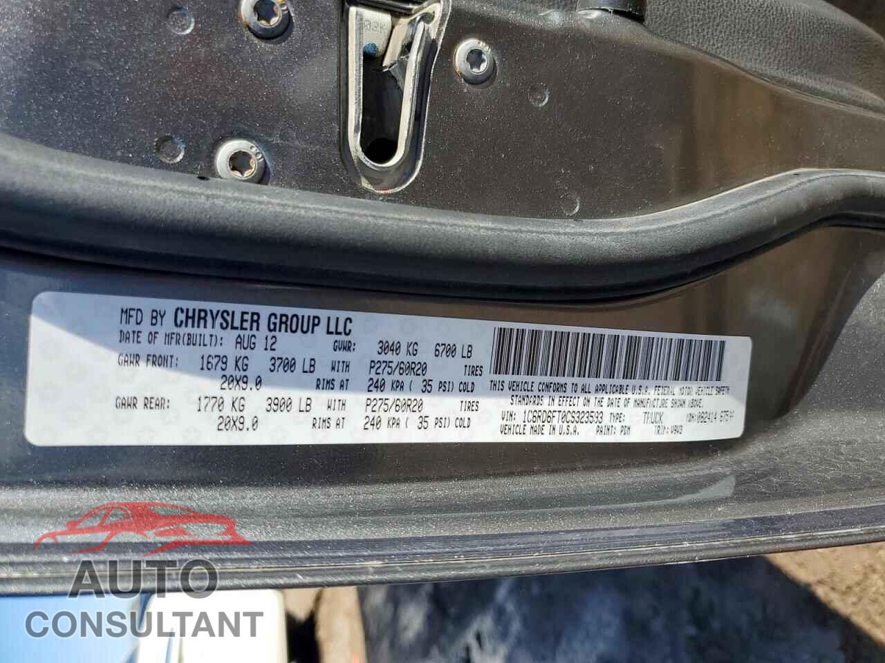 DODGE RAM 1500 2012 - 1C6RD6FT0CS323593