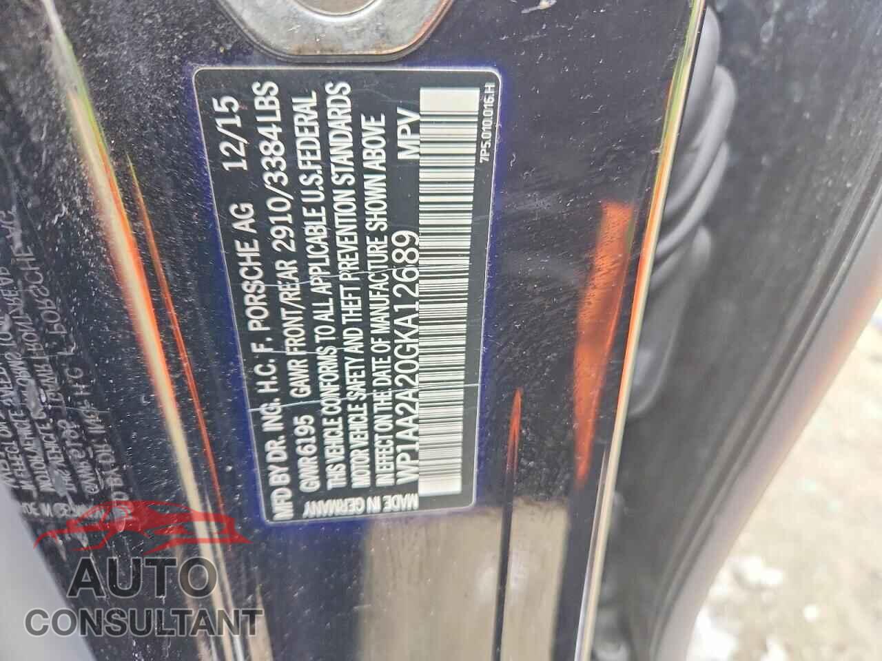 PORSCHE CAYENNE 2016 - WP1AA2A20GKA12689