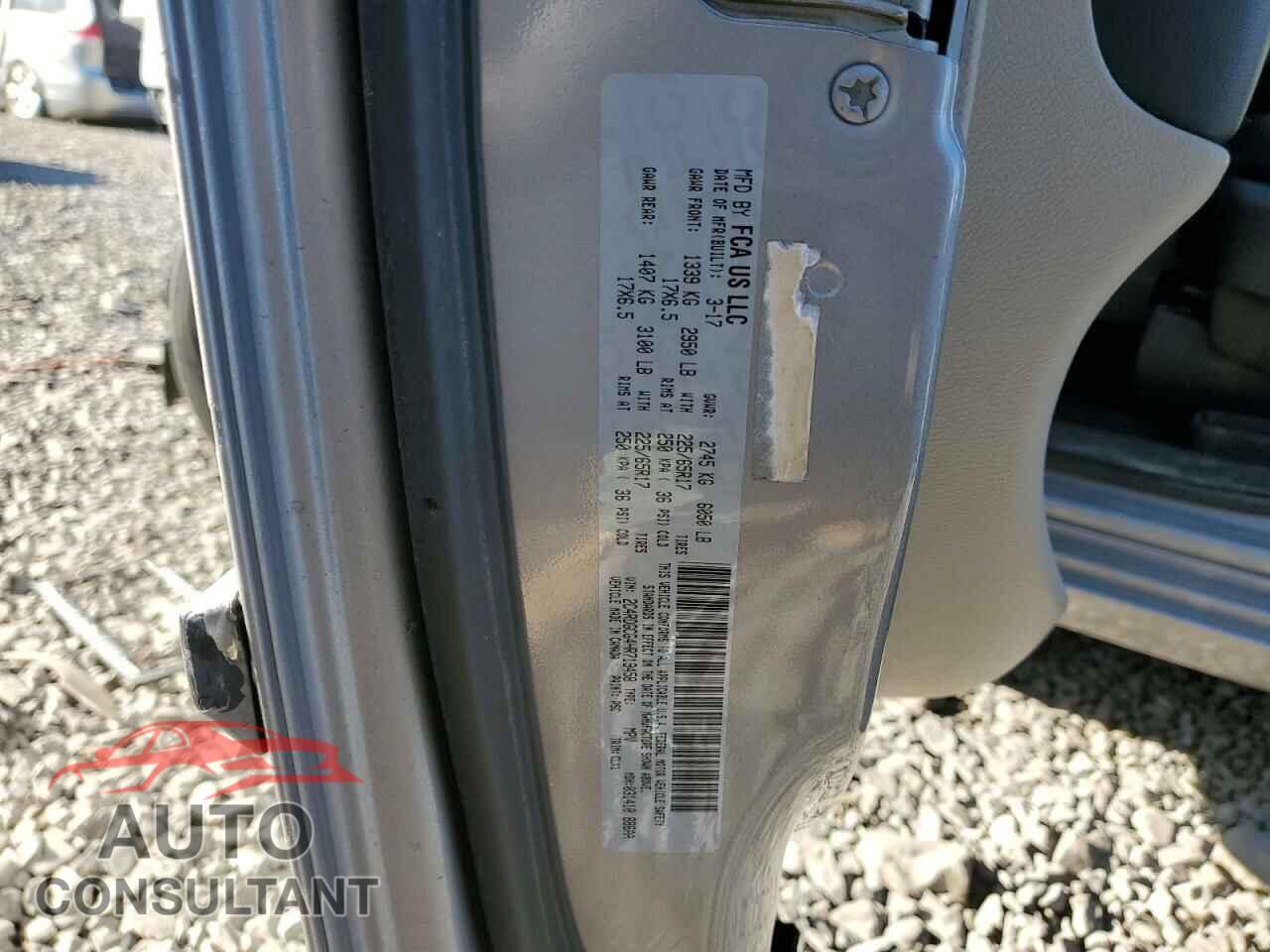 DODGE CARAVAN 2017 - 2C4RDGCG4HR719458