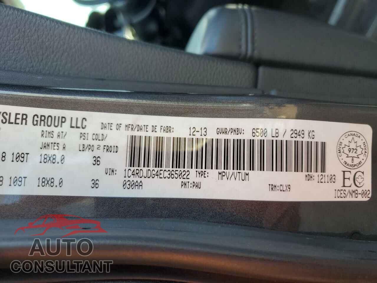DODGE DURANGO 2014 - 1C4RDJDG4EC365022