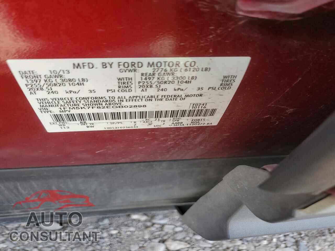FORD EXPLORER 2014 - 1FM5K7F82EGB02898