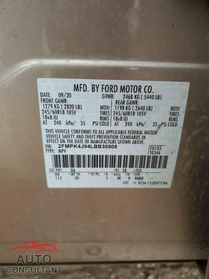FORD EDGE 2020 - 2FMPK4J94LBB30908
