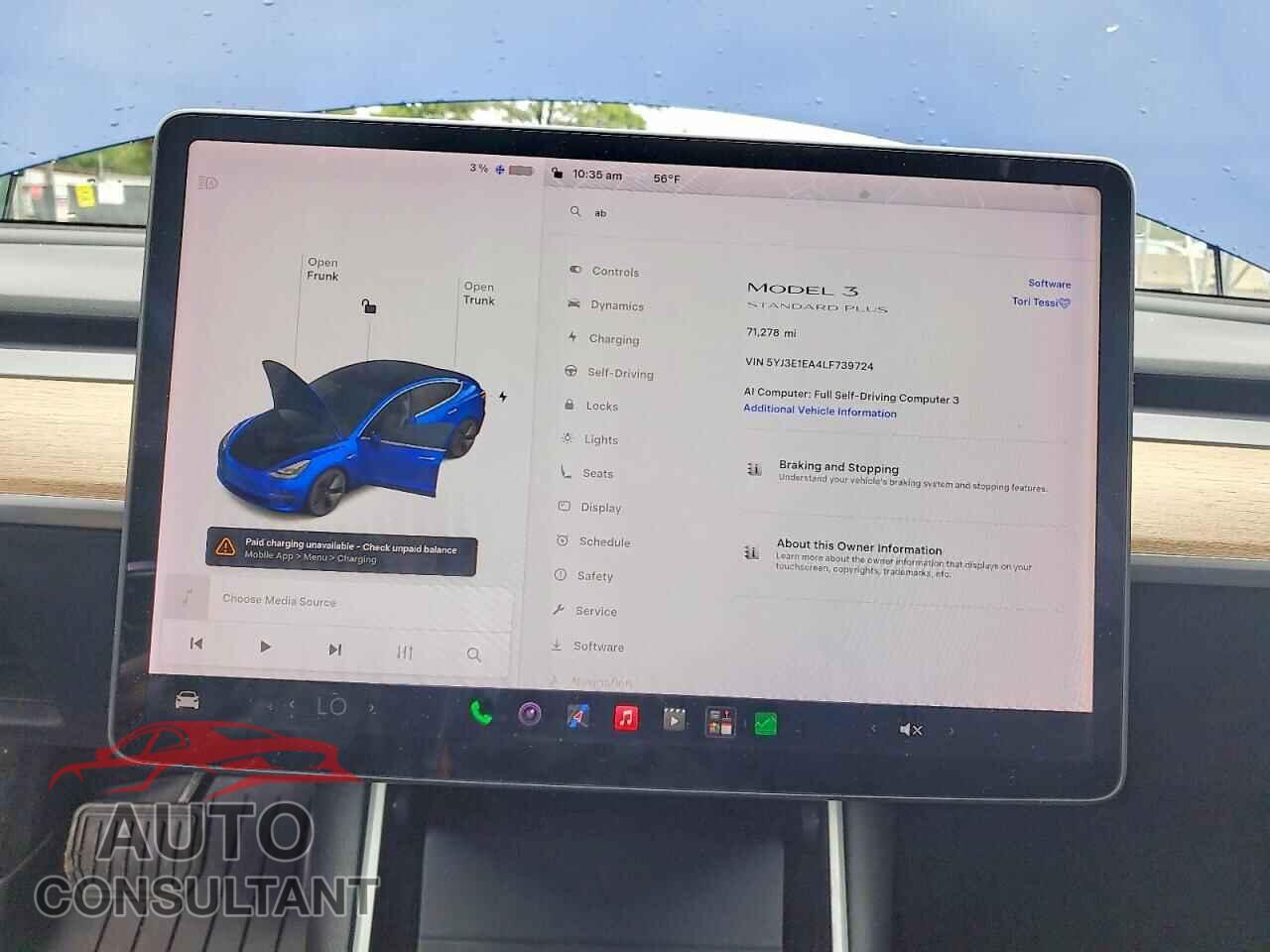 TESLA MODEL 3 2020 - 5YJ3E1EA4LF739724