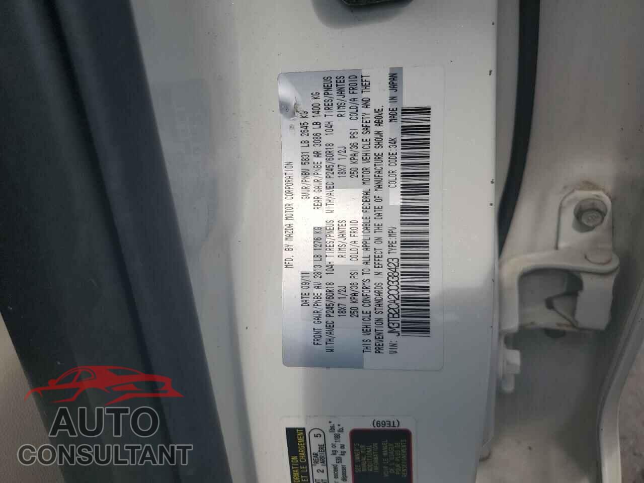 MAZDA CX-9 2012 - JM3TB2CA2C0338423