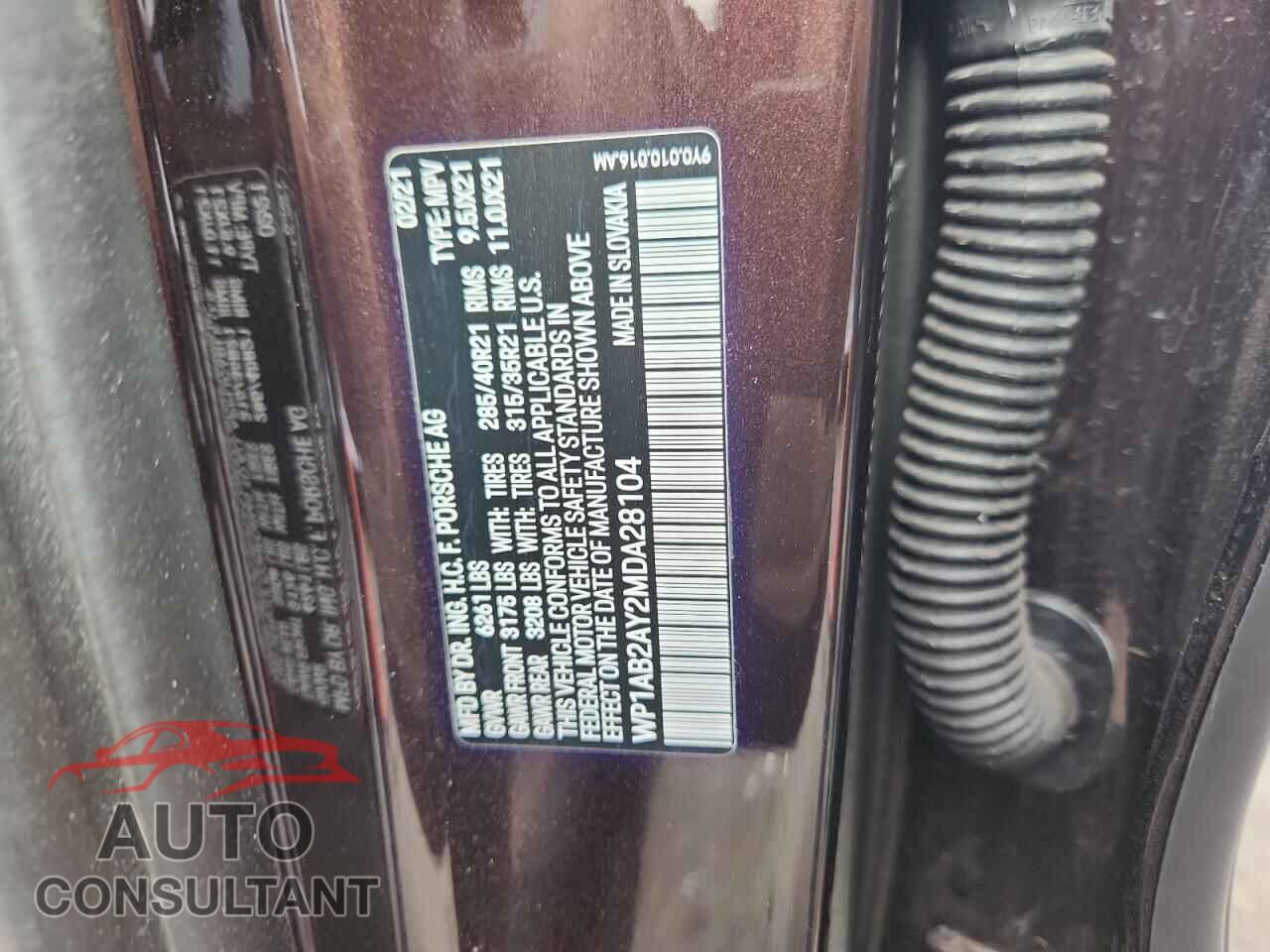 PORSCHE CAYENNE 2021 - WP1AB2AY2MDA28104