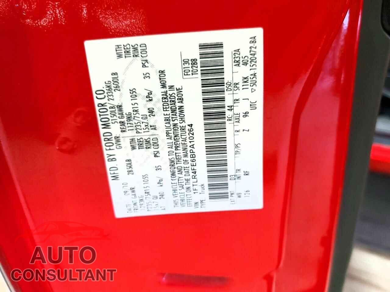 FORD RANGER 2011 - 1FTLR4FE6BPA10264