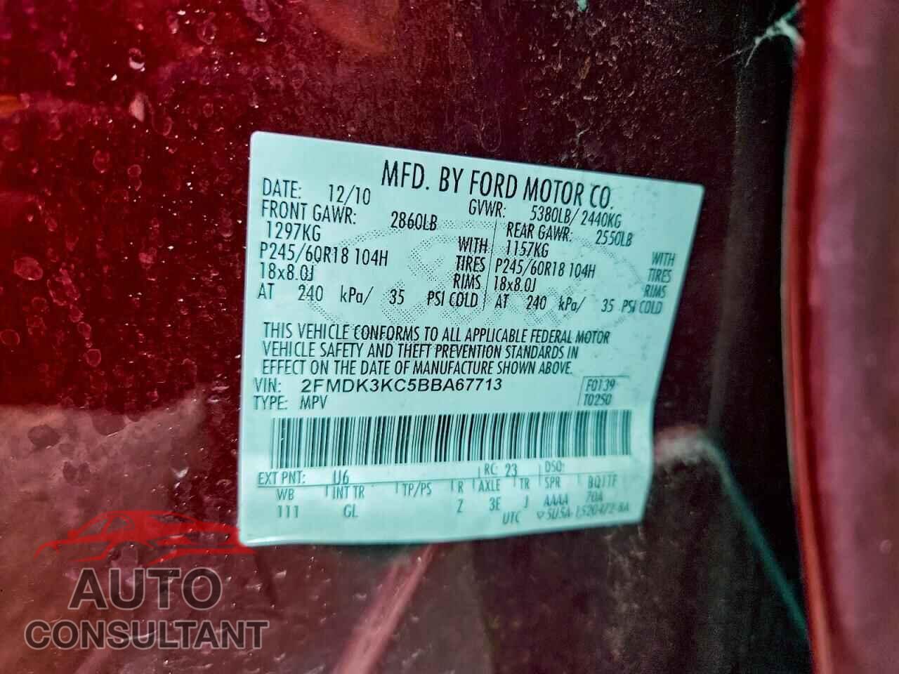 FORD EDGE 2011 - 2FMDK3KC5BBA67713