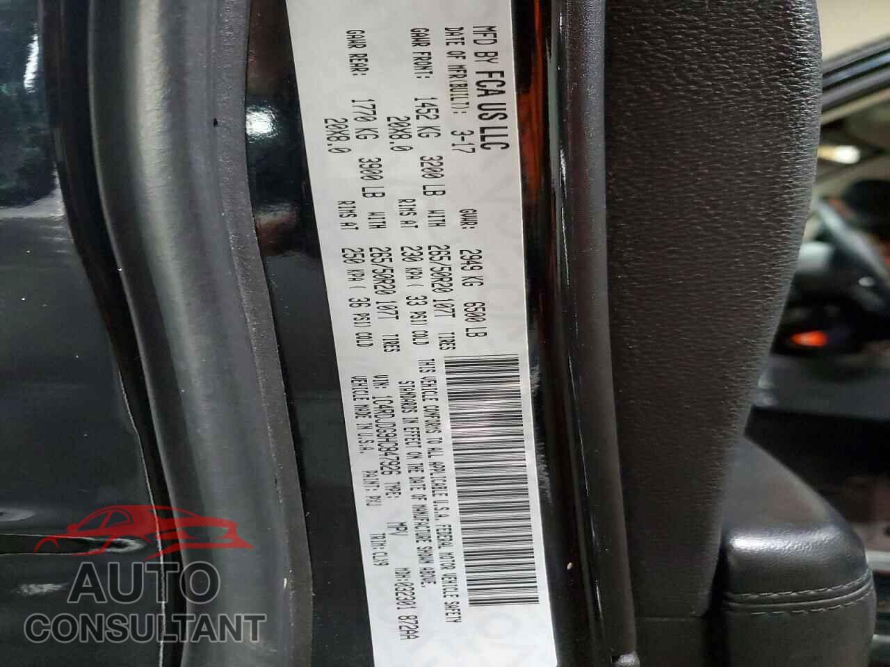 DODGE DURANGO 2017 - 1C4RDJDG9HC847926