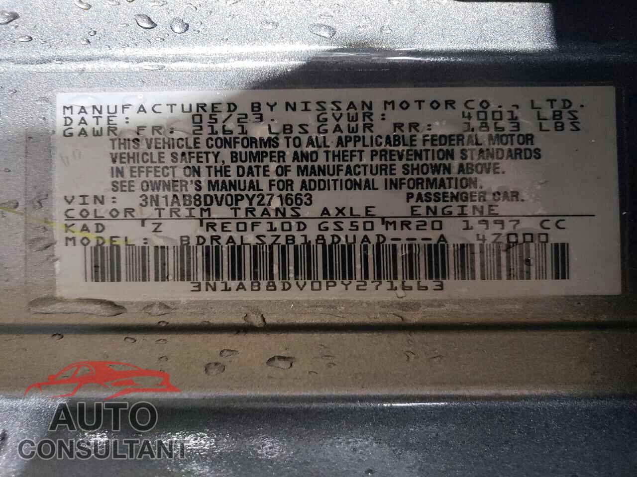 NISSAN SENTRA 2023 - 3N1AB8DV0PY271663