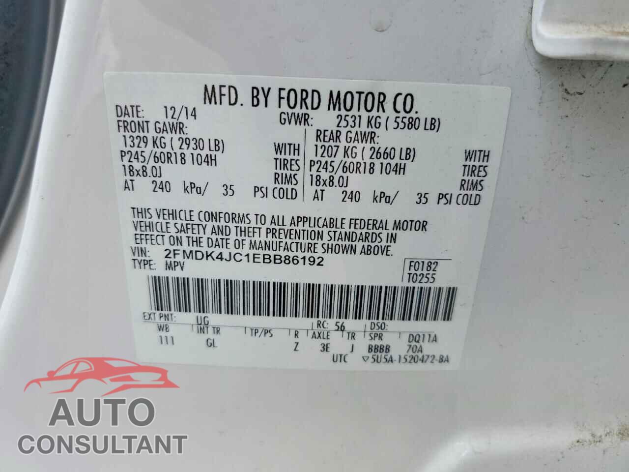 FORD EDGE 2014 - 2FMDK4JC1EBB86192