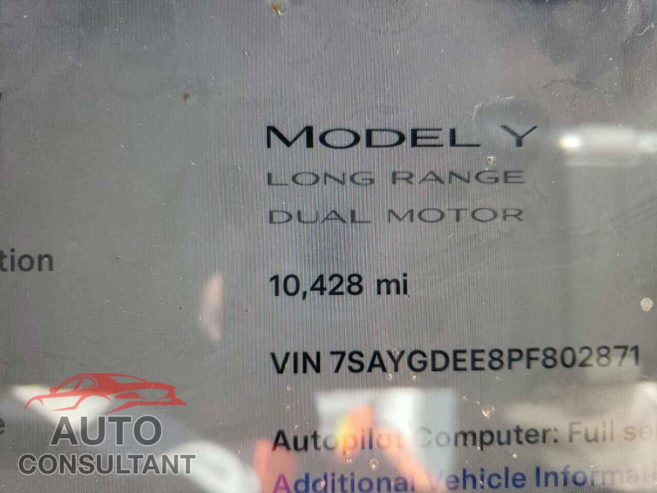 TESLA MODEL Y 2023 - 7SAYGDEE8PF802871