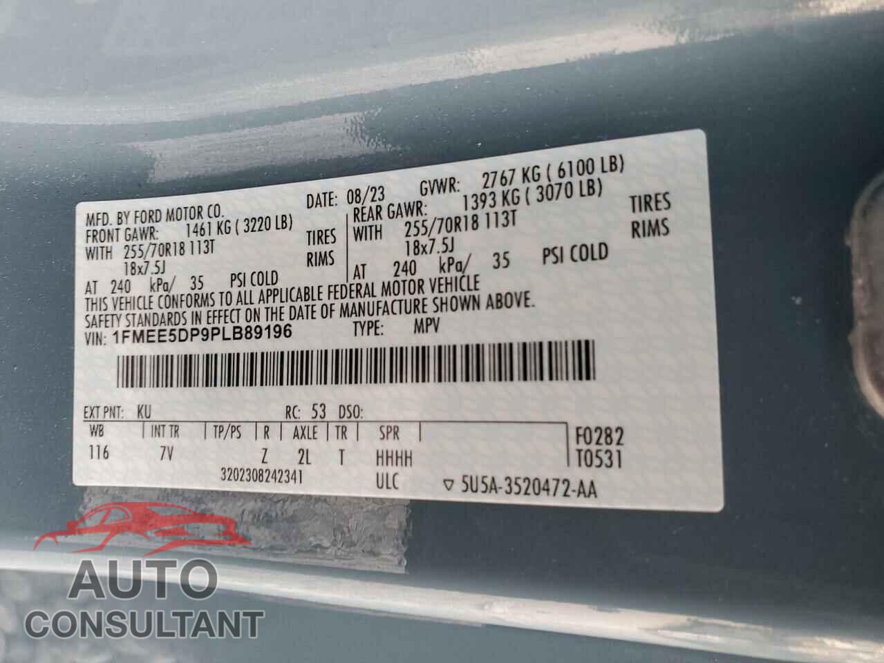 FORD BRONCO 2023 - 1FMEE5DP9PLB89196