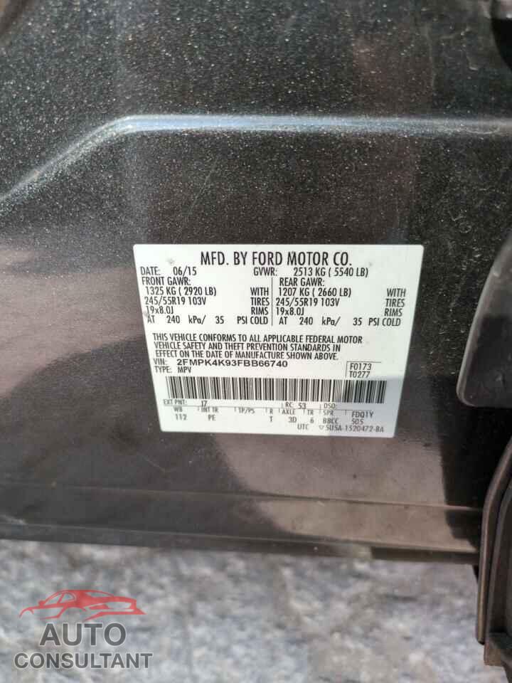 FORD EDGE 2015 - 2FMPK4K93FBB66740