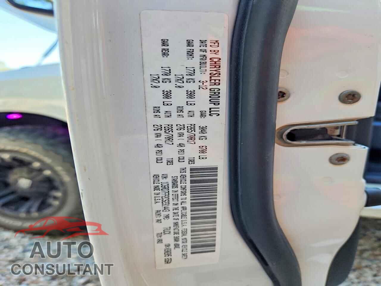 DODGE RAM 1500 2012 - 1C6RD7FP2CS231443