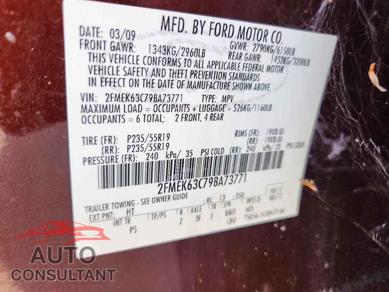 FORD FLEX 2009 - 2FMEK63C79BA73771