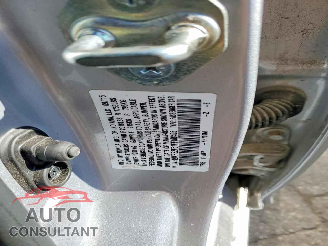 HONDA CIVIC 2015 - 19XFB2F51FE108405