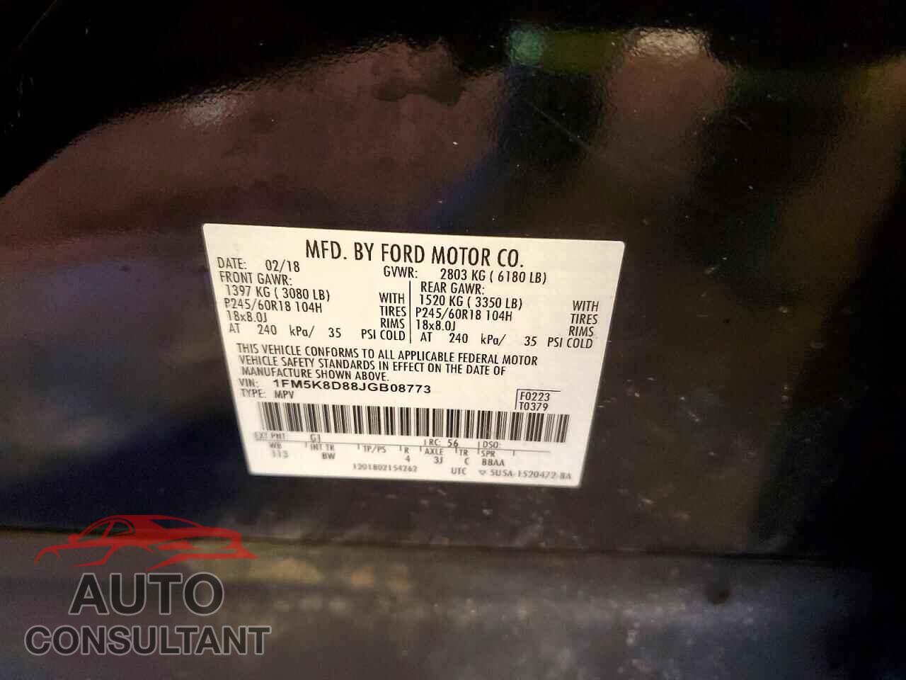 FORD EXPLORER 2018 - 1FM5K8D88JGB08773