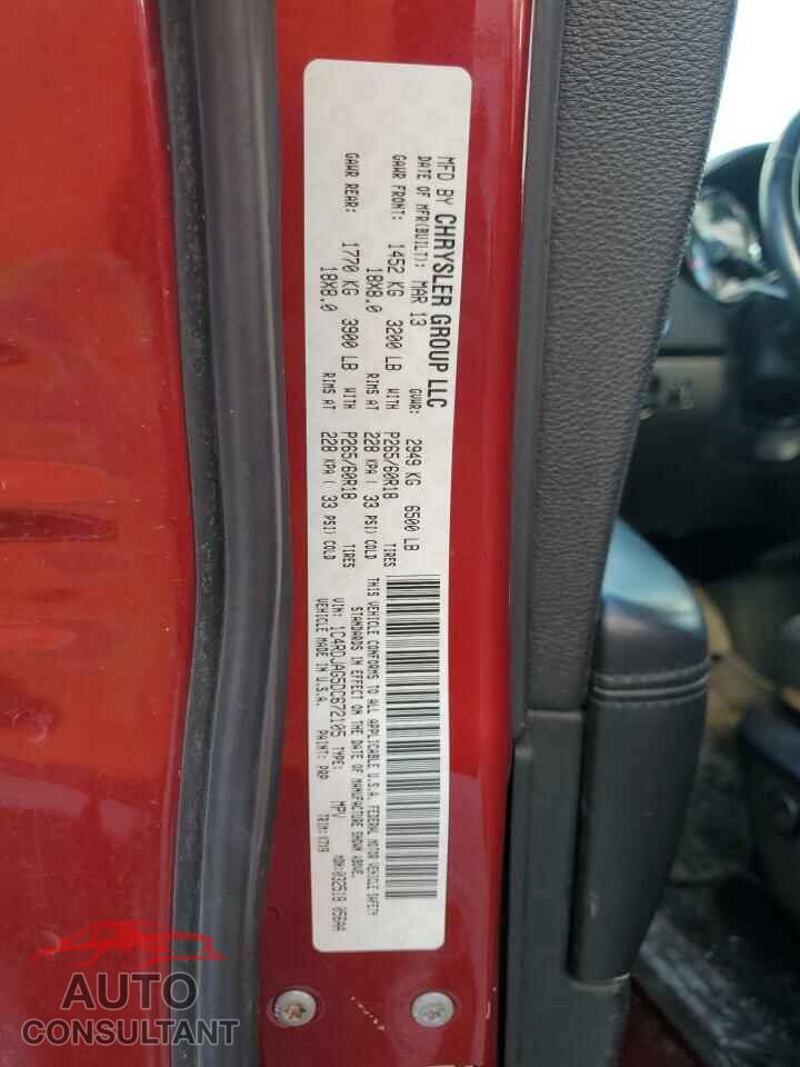 DODGE DURANGO 2013 - 1C4RDJAG5DC672105