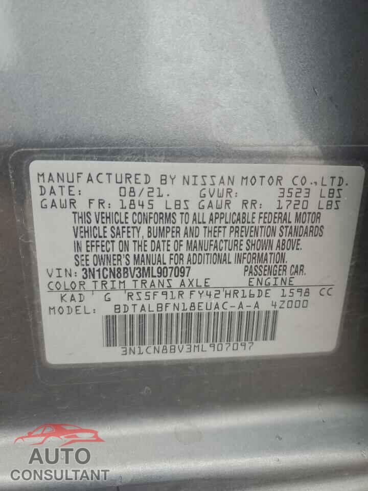 NISSAN VERSA 2021 - 3N1CN8BV3ML907097
