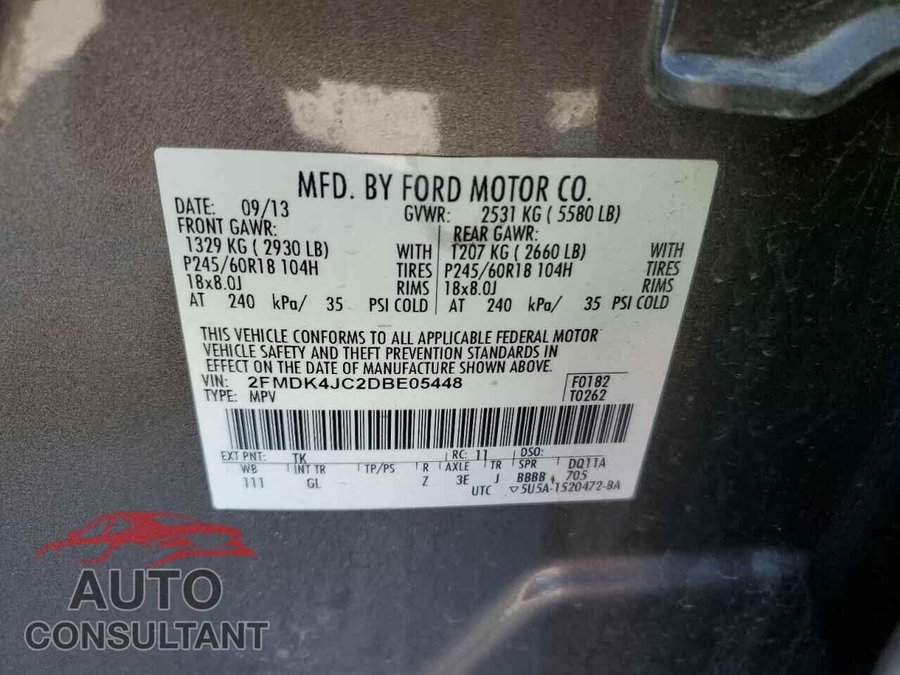 FORD EDGE 2013 - 2FMDK4JC2DBE05448