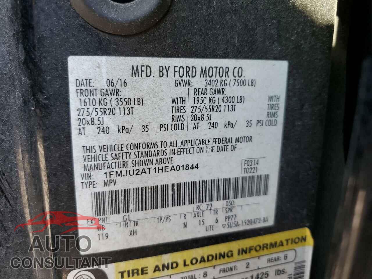 FORD EXPEDITION 2017 - 1FMJU2AT1HEA01844
