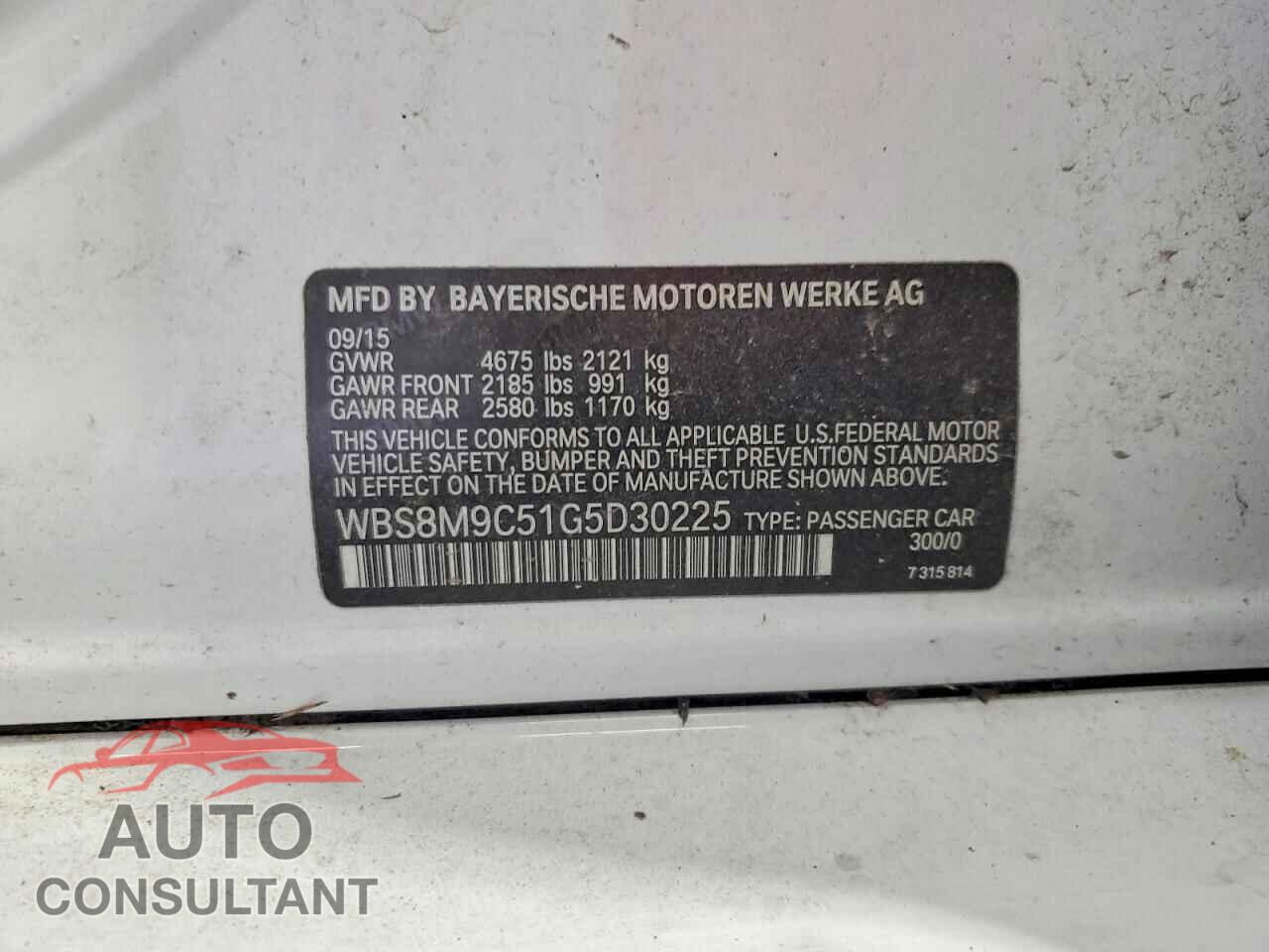 BMW M3 2016 - WBS8M9C51G5D30225