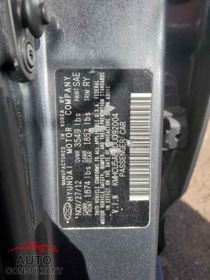 HYUNDAI ACCENT 2013 - KMHCU5AE0DU092004