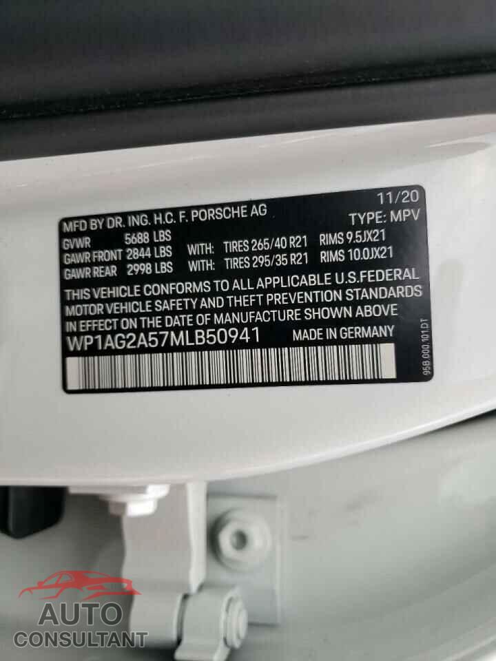 PORSCHE MACAN 2021 - WP1AG2A57MLB50941
