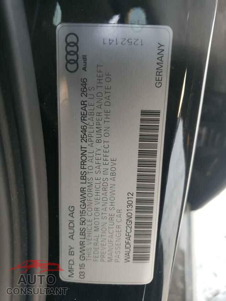 AUDI A6 2016 - WAUDFAFC2GN013012