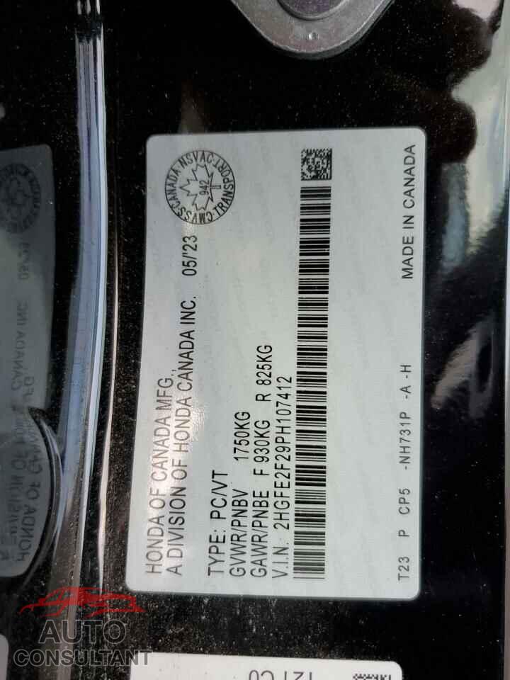 HONDA CIVIC 2023 - 2HGFE2F29PH107412
