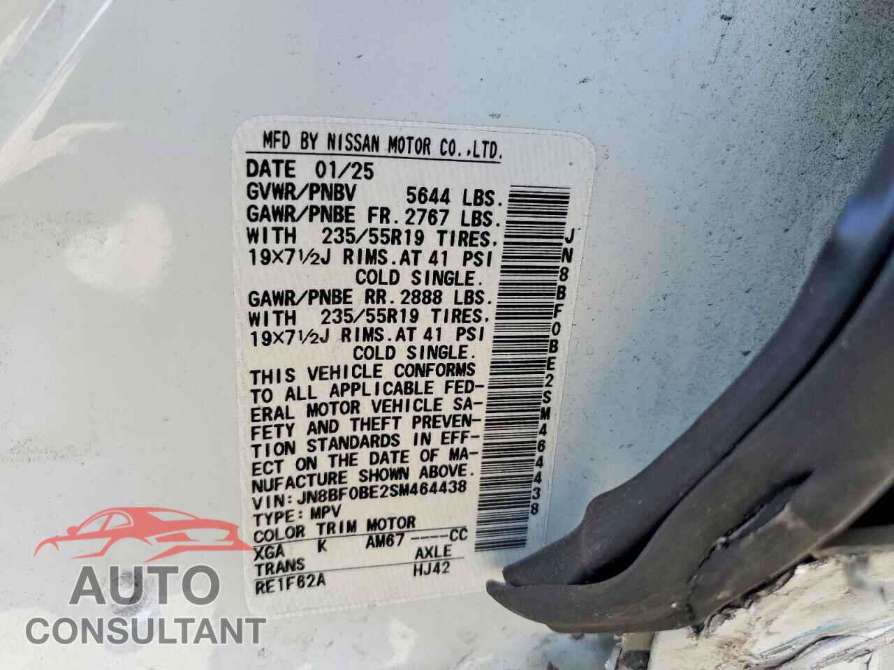 NISSAN ALL OTHER 2025 - JN8BF0BE2SM464438