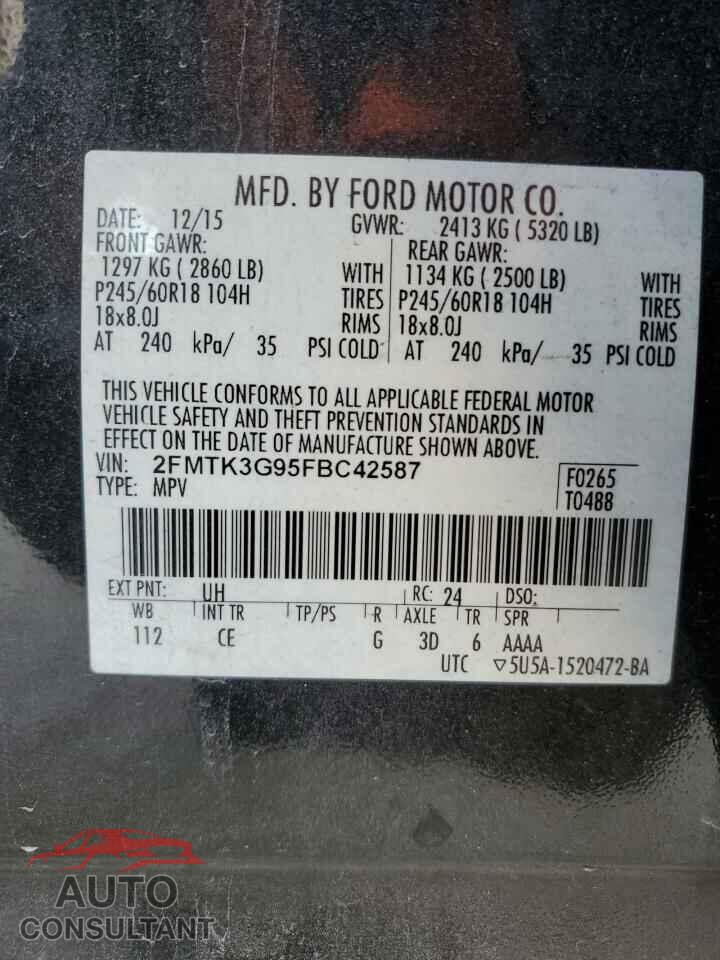 FORD EDGE 2015 - 2FMTK3G95FBC42587
