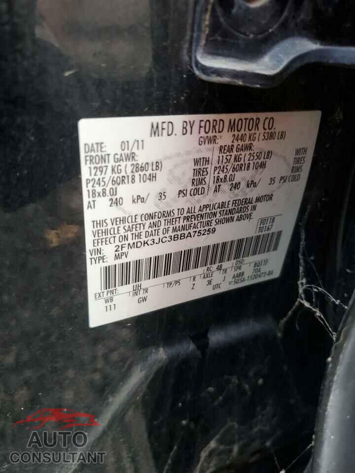 FORD EDGE 2011 - 2FMDK3JC3BBA75259